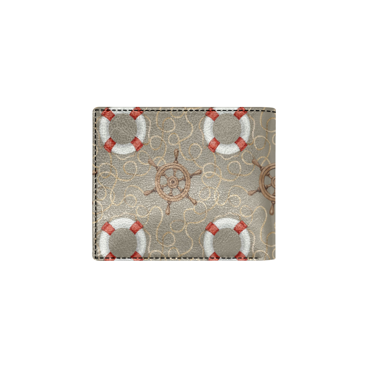Nautical Pattern Print Design A02 Men's ID Card Wallet