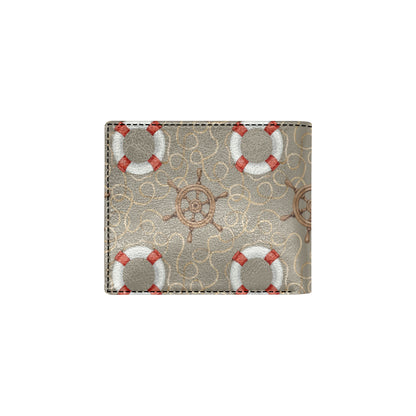 Nautical Pattern Print Design A02 Men's ID Card Wallet