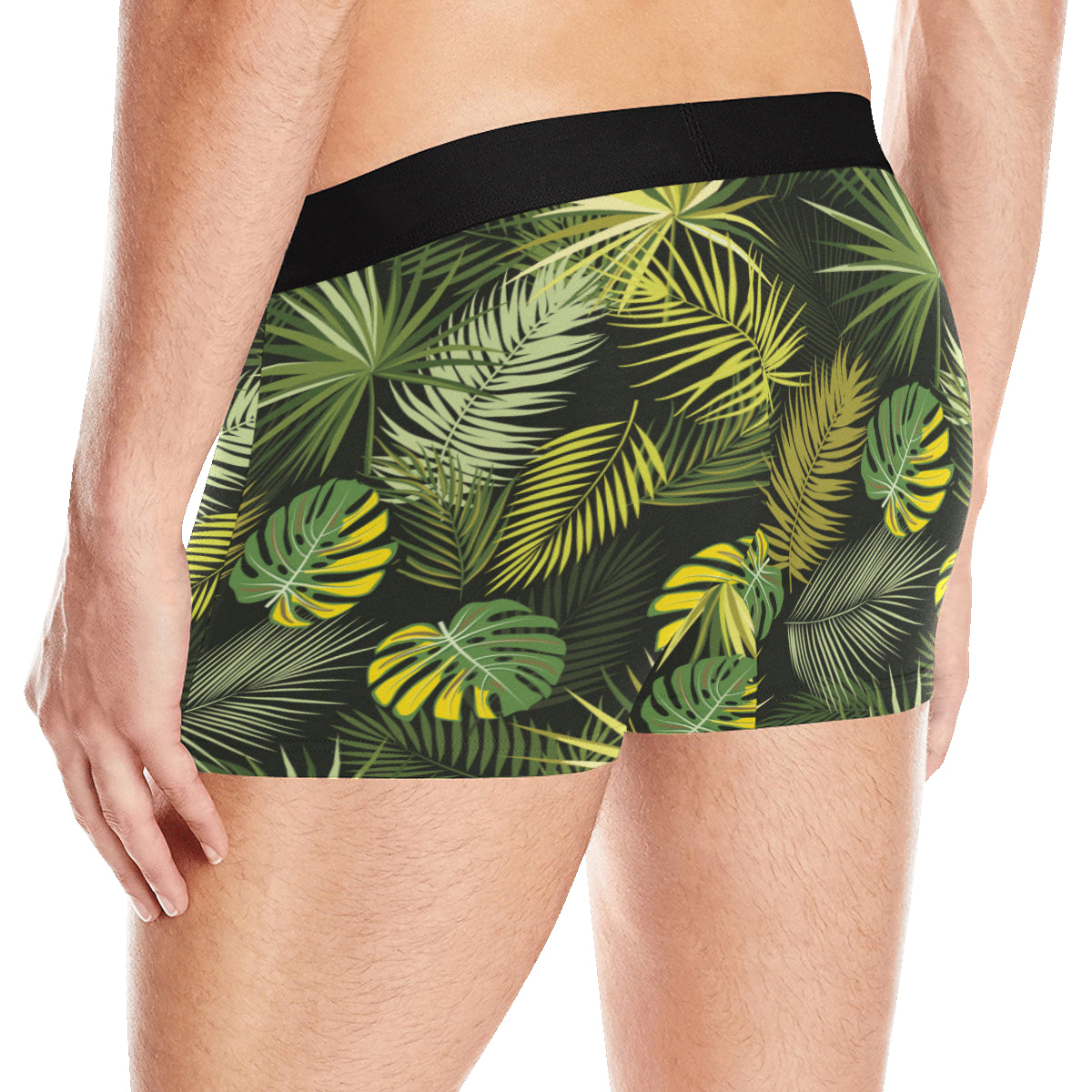 Palm Leaf Pattern Print Design A05 Men's Boxer Briefs