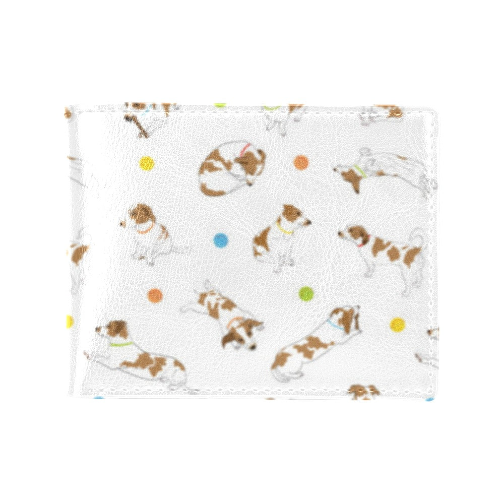 Russell Terriers With Balls Print Design LKS307 Men's ID Card Wallet