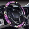 Orchid Pattern Print Design OR010 Steering Wheel Cover with Elastic Edge