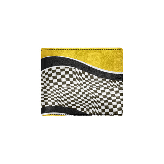 Checkered Pattern Print Design 02 Men's ID Card Wallet