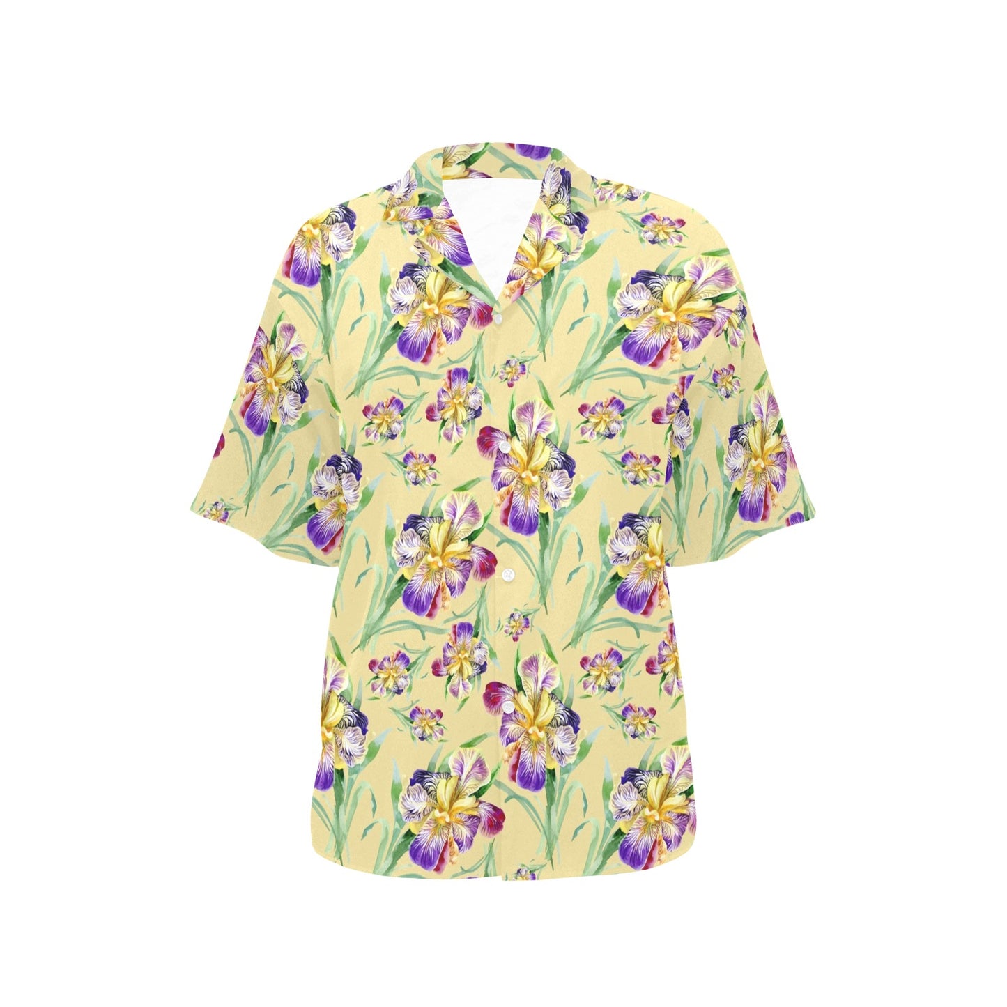Iris Pattern Print Design IR06 Women's Hawaiian Shirt