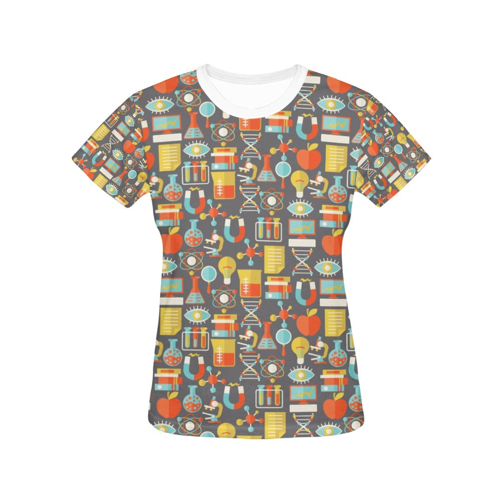 Science Print Design LKS302 Women's  T-shirt
