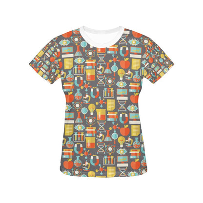 Science Print Design LKS302 Women's  T-shirt
