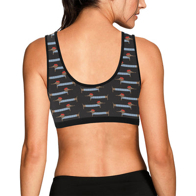 Dachshund Pattern Print Design 04 Sports Bra