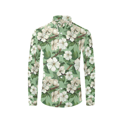 Apple blossom Pattern Print Design AB02 Men's Long Sleeve Shirt