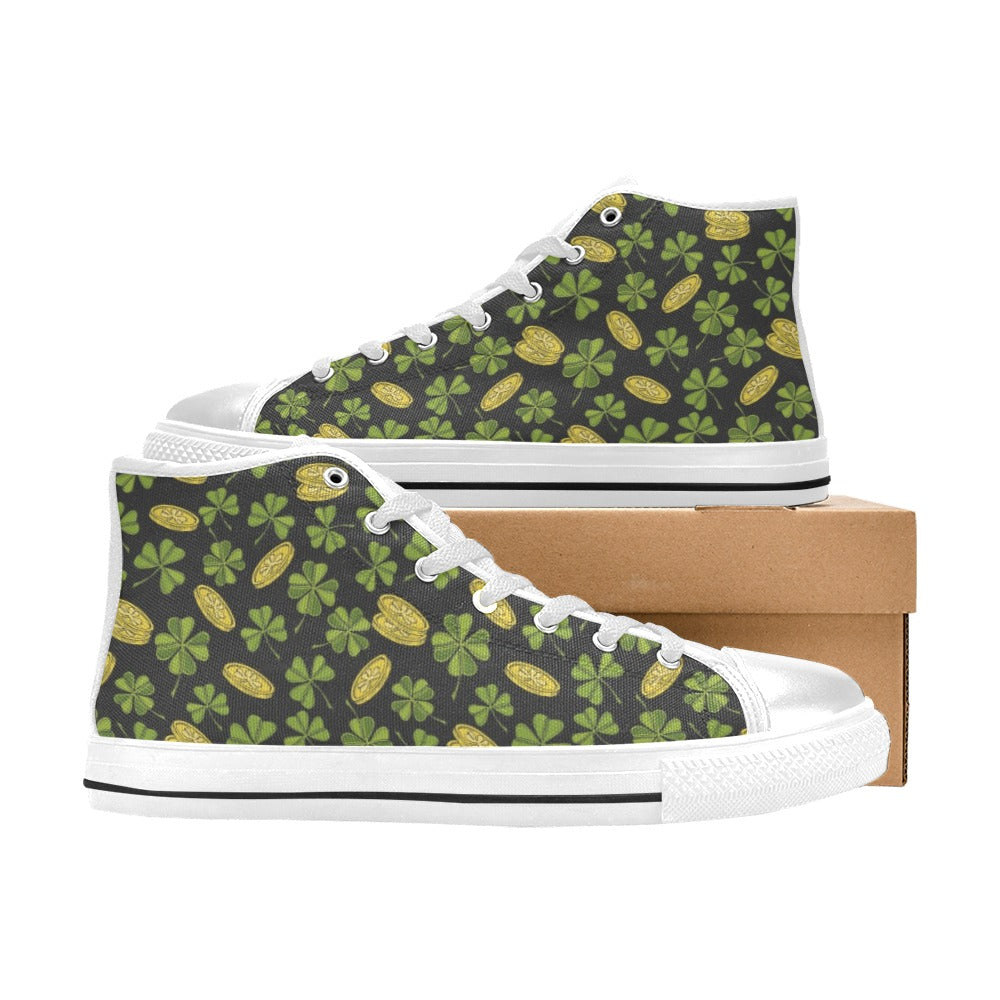St Patricks Day Print Design LKS305 High Top Women's White Shoes