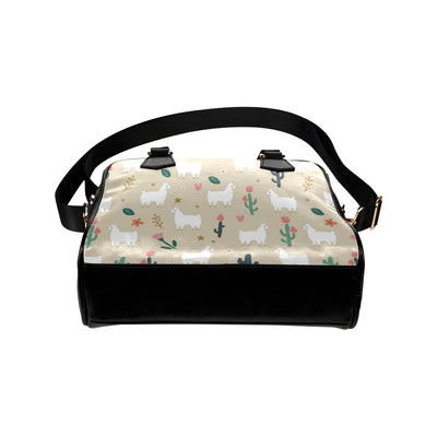 Llama Cactus Pattern Print Design 09 Shoulder Handbag