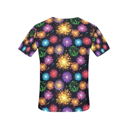 Firework Print Design LKS305 Women's  T-shirt