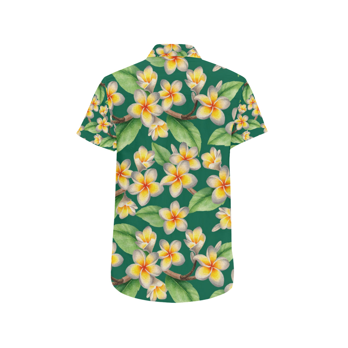 Plumeria Pattern Print Design PM07 Men's Short Sleeve Button Up Shirt