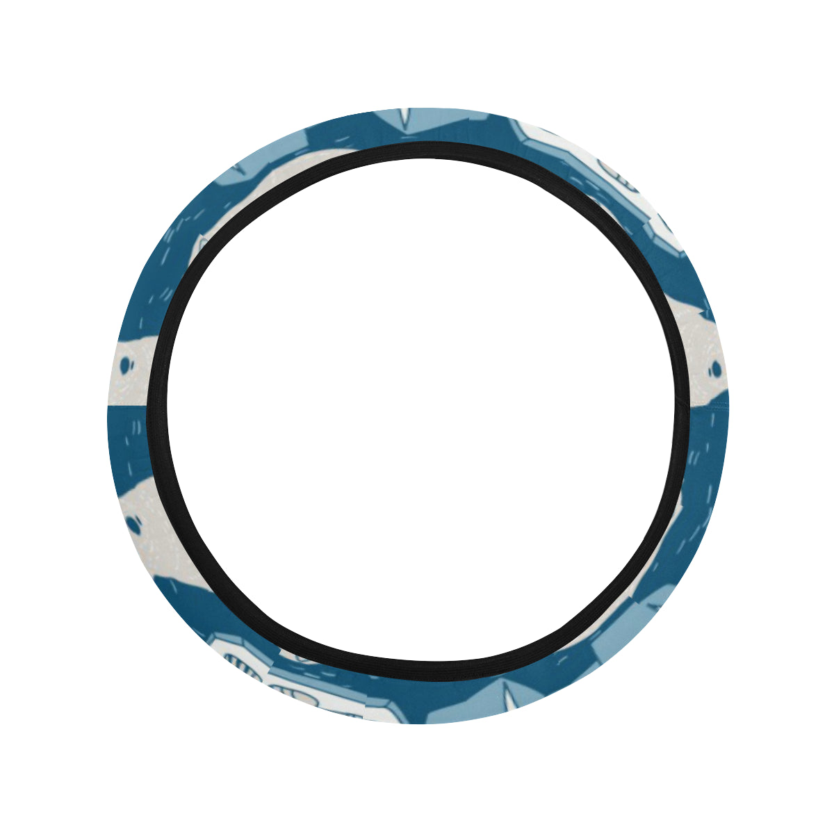 Polar Bear Pattern Print Design PB03 Steering Wheel Cover with Elastic Edge