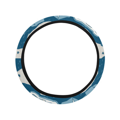 Polar Bear Pattern Print Design PB03 Steering Wheel Cover with Elastic Edge