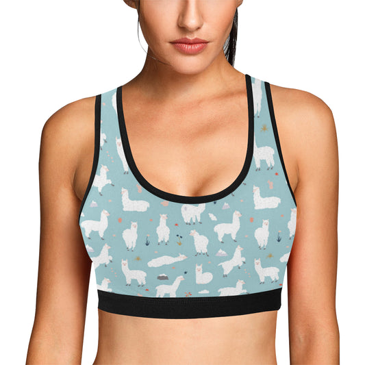 Alpaca Pattern Print Design 02 Sports Bra