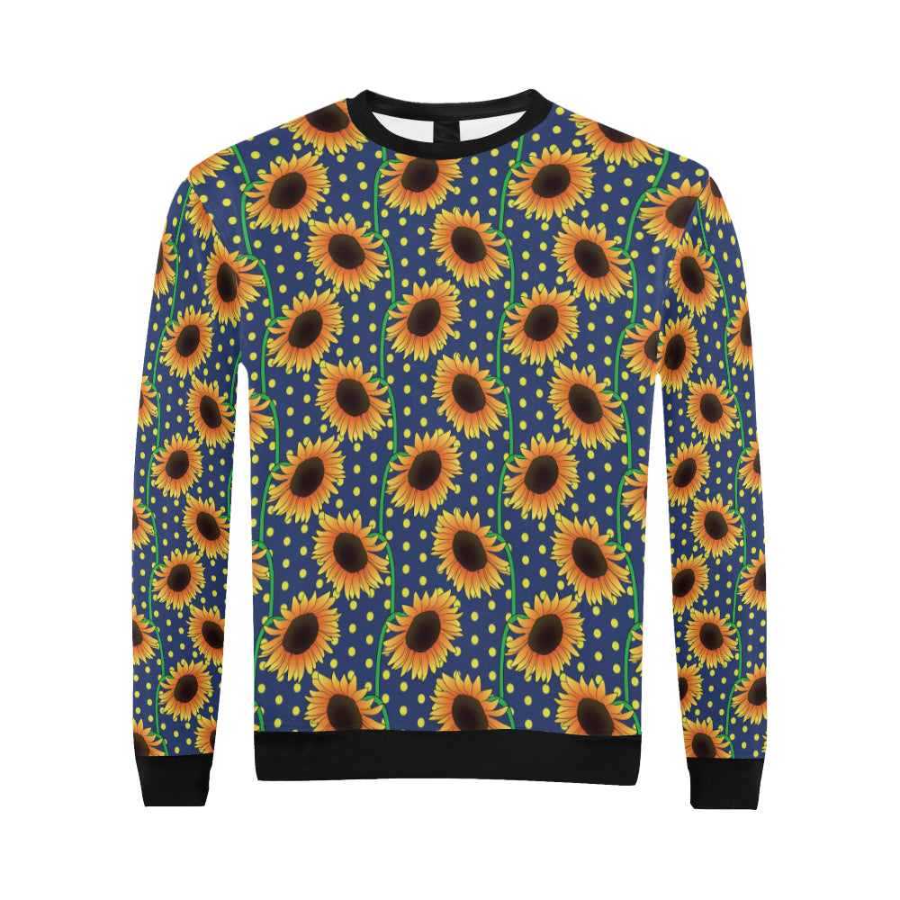 Sunflower Pattern Print Design SF03 Men Long Sleeve Sweatshirt