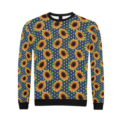 Sunflower Pattern Print Design SF03 Men Long Sleeve Sweatshirt