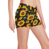 Sunflower Pattern Print Design SF01 Yoga Shorts