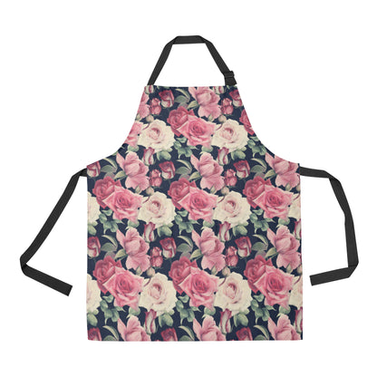 Rose Pattern Print Design RO05 Apron with Pocket