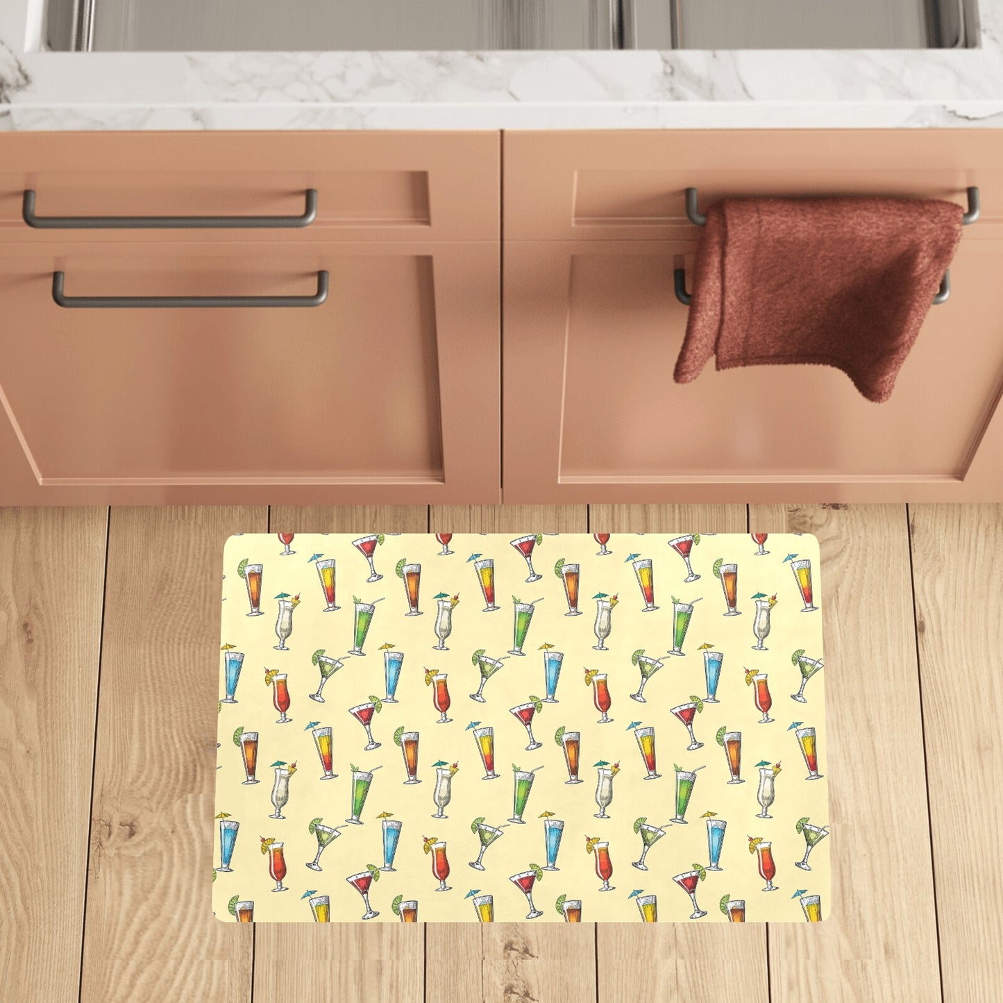 Cocktail Pattern Print Design 02 Kitchen Mat