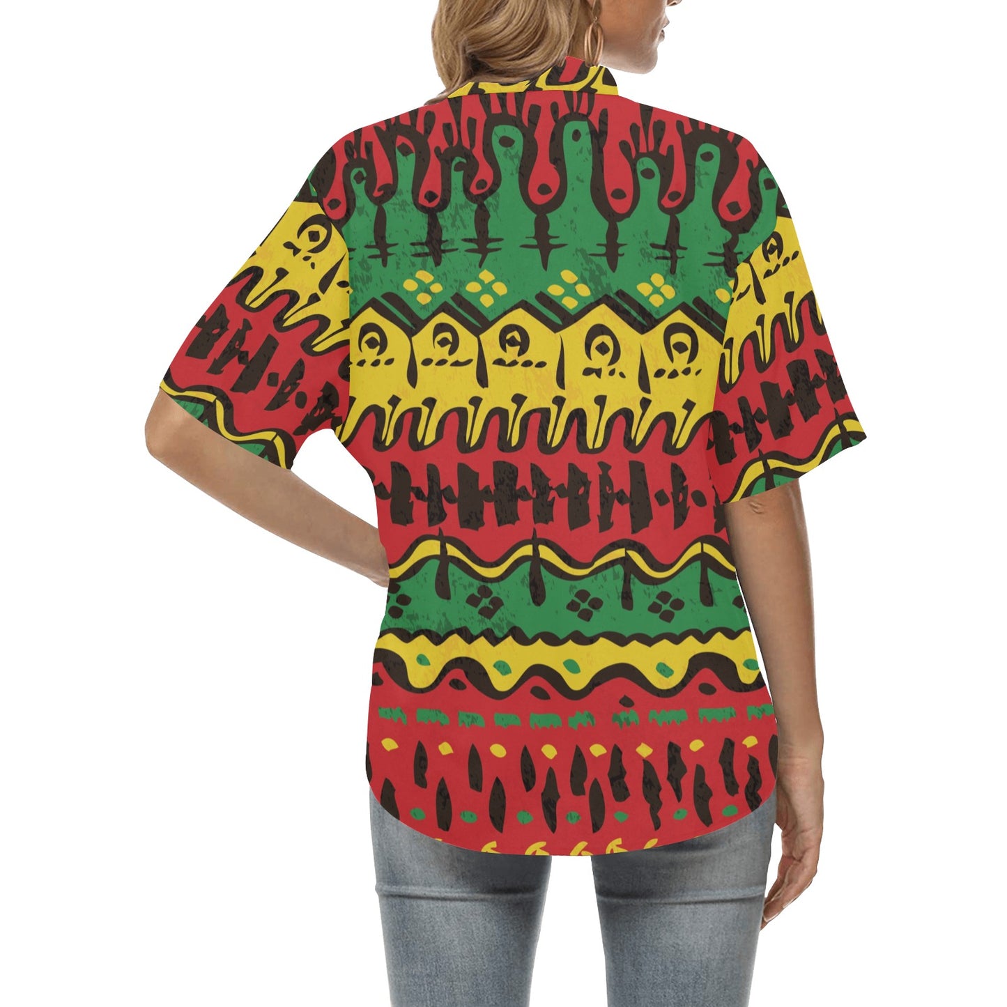 Rasta Pattern Print Design A01 Women's Hawaiian Shirt