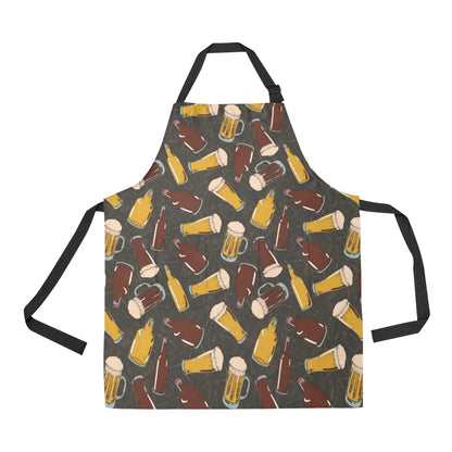 Beer Pattern Print Design 03 Apron with Pocket