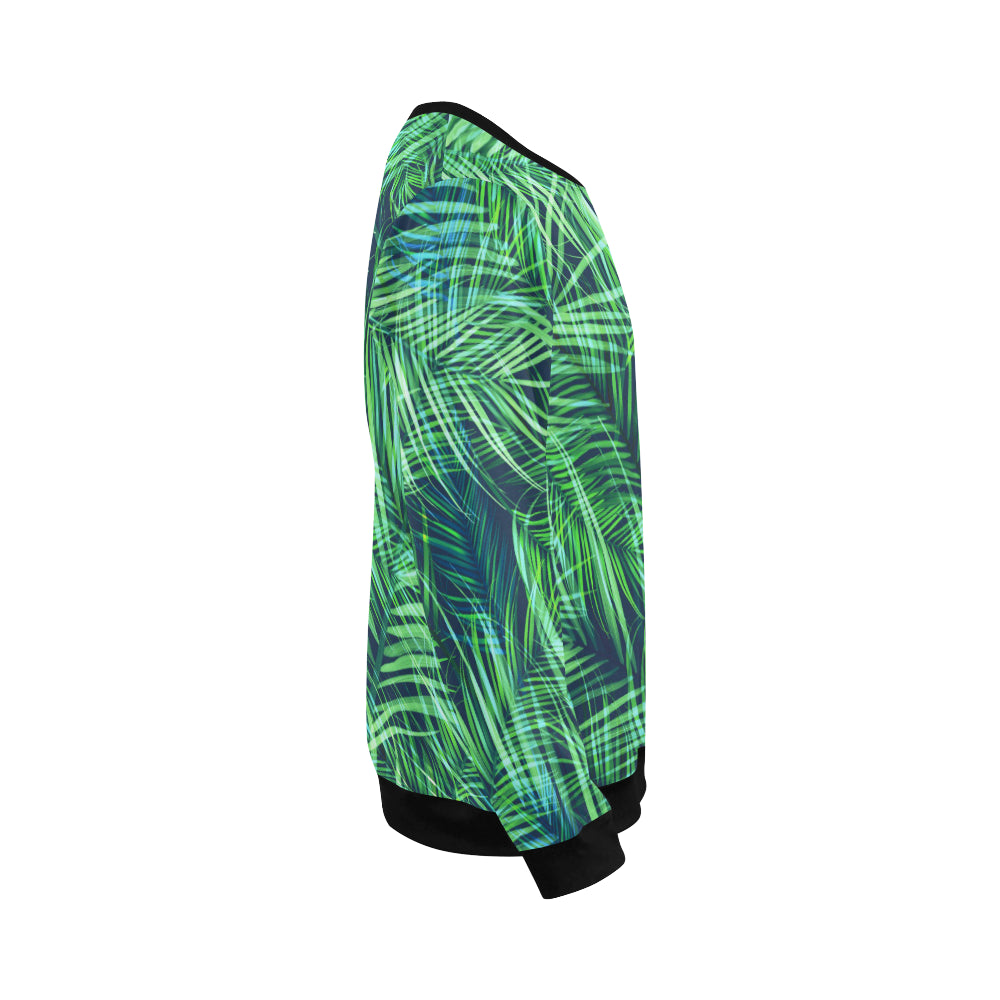 Palm Leaves Pattern Print Design PL02 Men Long Sleeve Sweatshirt