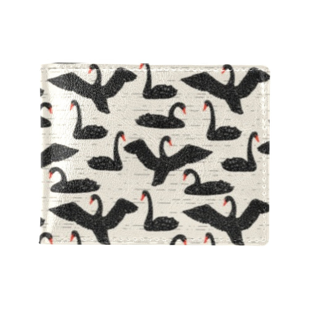 Swan Print Design LKS402 Men's ID Card Wallet