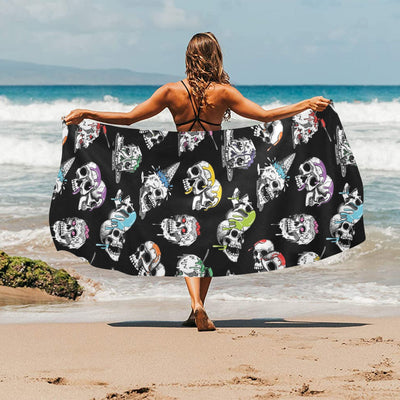 Skull Print Design LKS3013 Beach Towel 32" x 71"