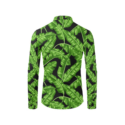 Banana Leaf Pattern Print Design BL01 Men's Long Sleeve Shirt