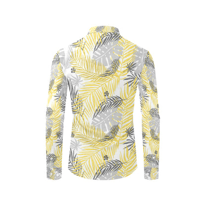 Palm Leaves Pattern Print Design PL012 Men's Long Sleeve Shirt