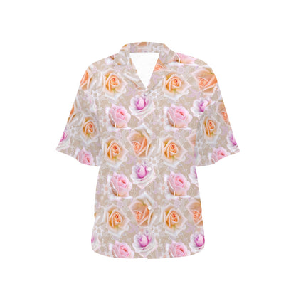 Rose Pattern Print Design RO011 Women's Hawaiian Shirt