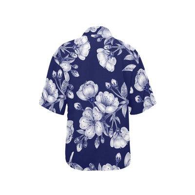 Cherry Blossom Pattern Print Design CB01 Women's Hawaiian Shirt