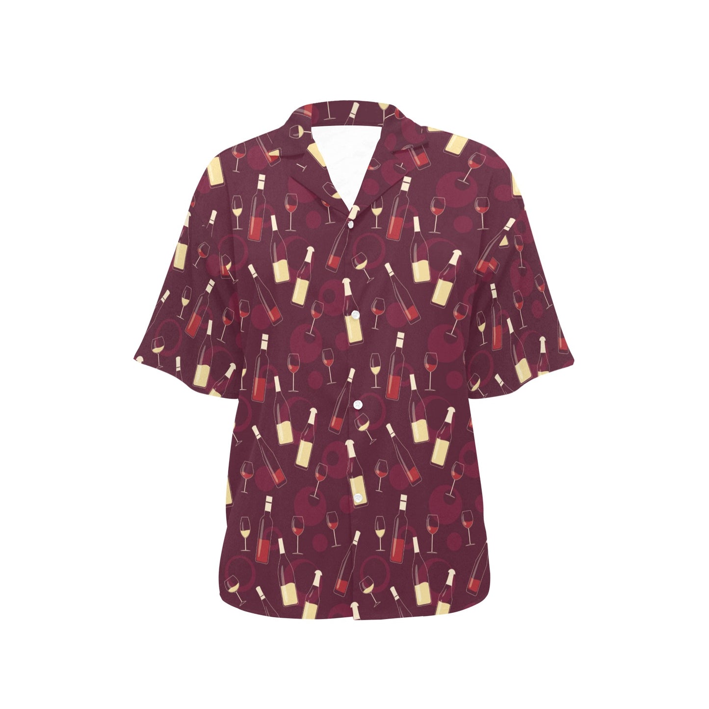 Wine Themed Pattern Print Women's Hawaiian Shirt