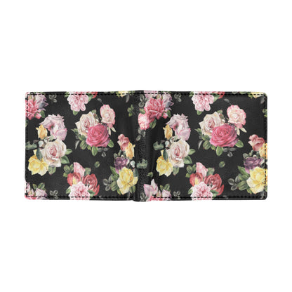 Rose Pattern Print Design RO010 Men's ID Card Wallet