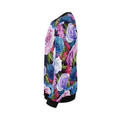 Rose Pattern Print Design RO09 Men Long Sleeve Sweatshirt