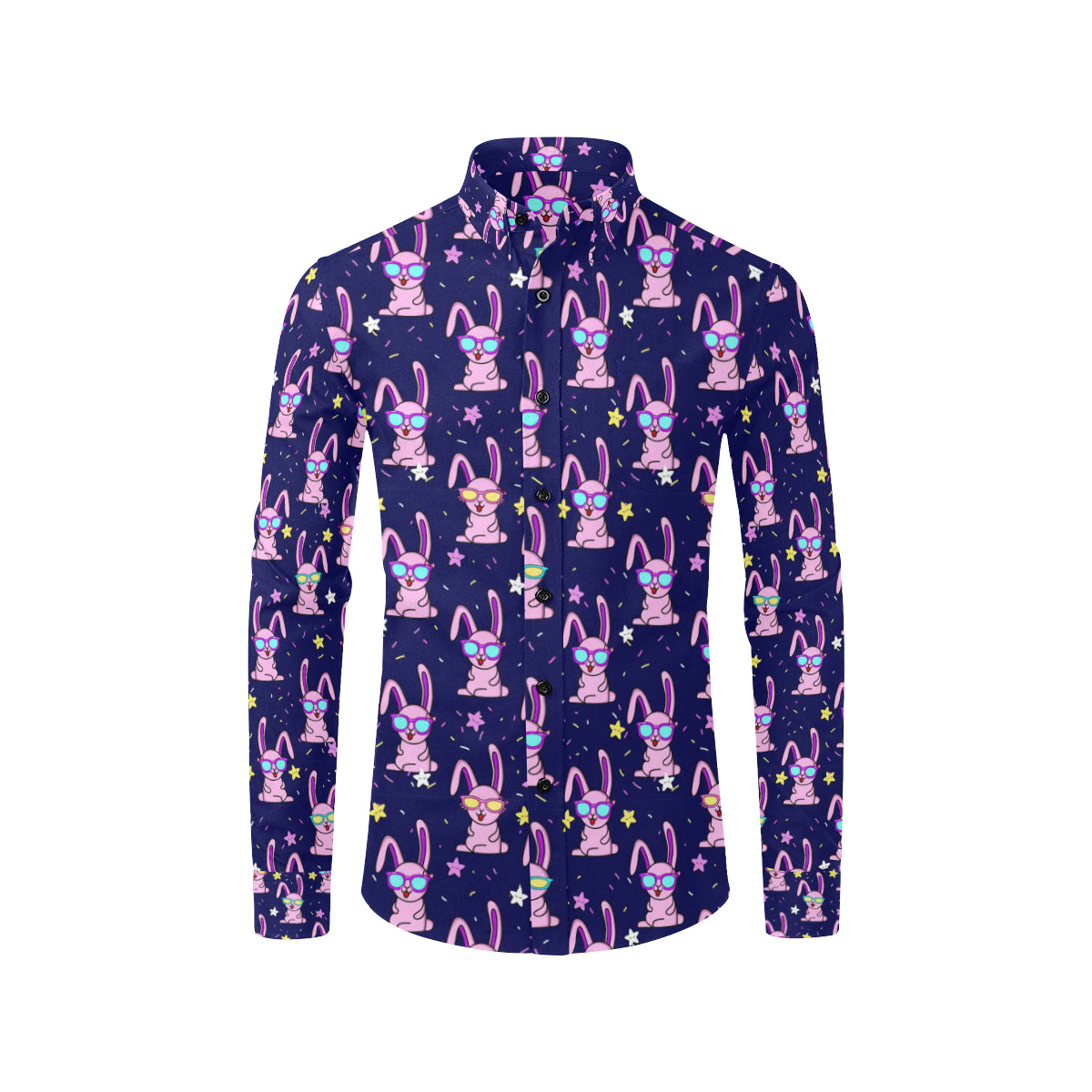 Rabbit Baby Pattern Print Design RB015 Men's Long Sleeve Shirt