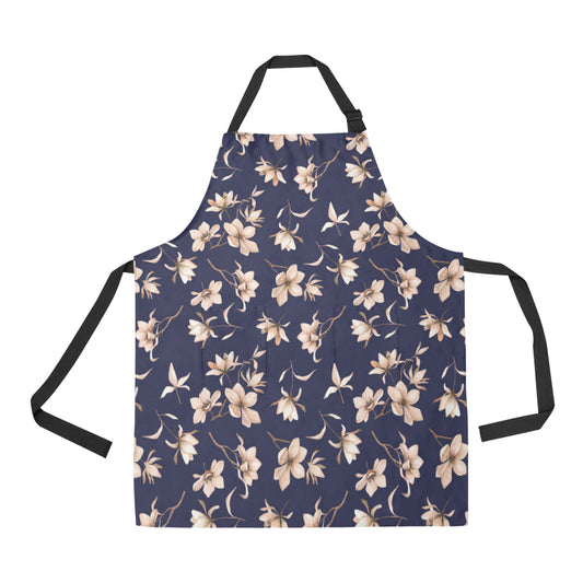 Beautiful Floral Pattern Apron with Pocket