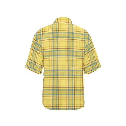 Tartan Yellow Print Design LKS301 Women's Hawaiian Shirt