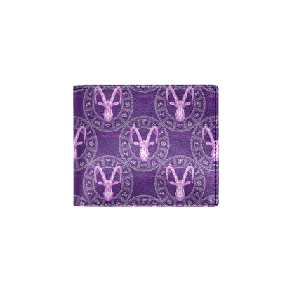 Capricorn Zodiac Pattern Print Design 04 Men's ID Card Wallet
