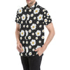 Daisy Pattern Print Design DS02 Men's Short Sleeve Button Up Shirt