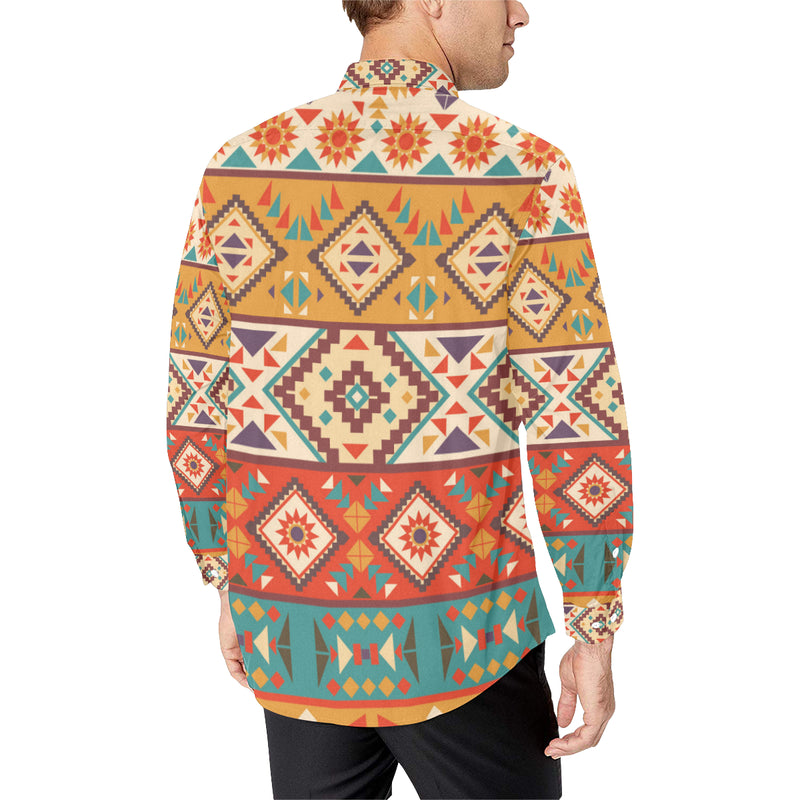 Navajo Pattern Print Design A01 Men's Long Sleeve Shirt