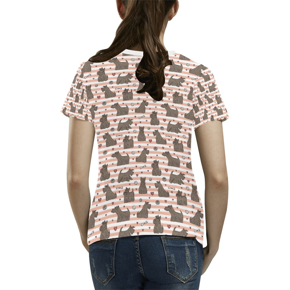 Scottish Terriers Print Design LKS3016 Women's  T-shirt