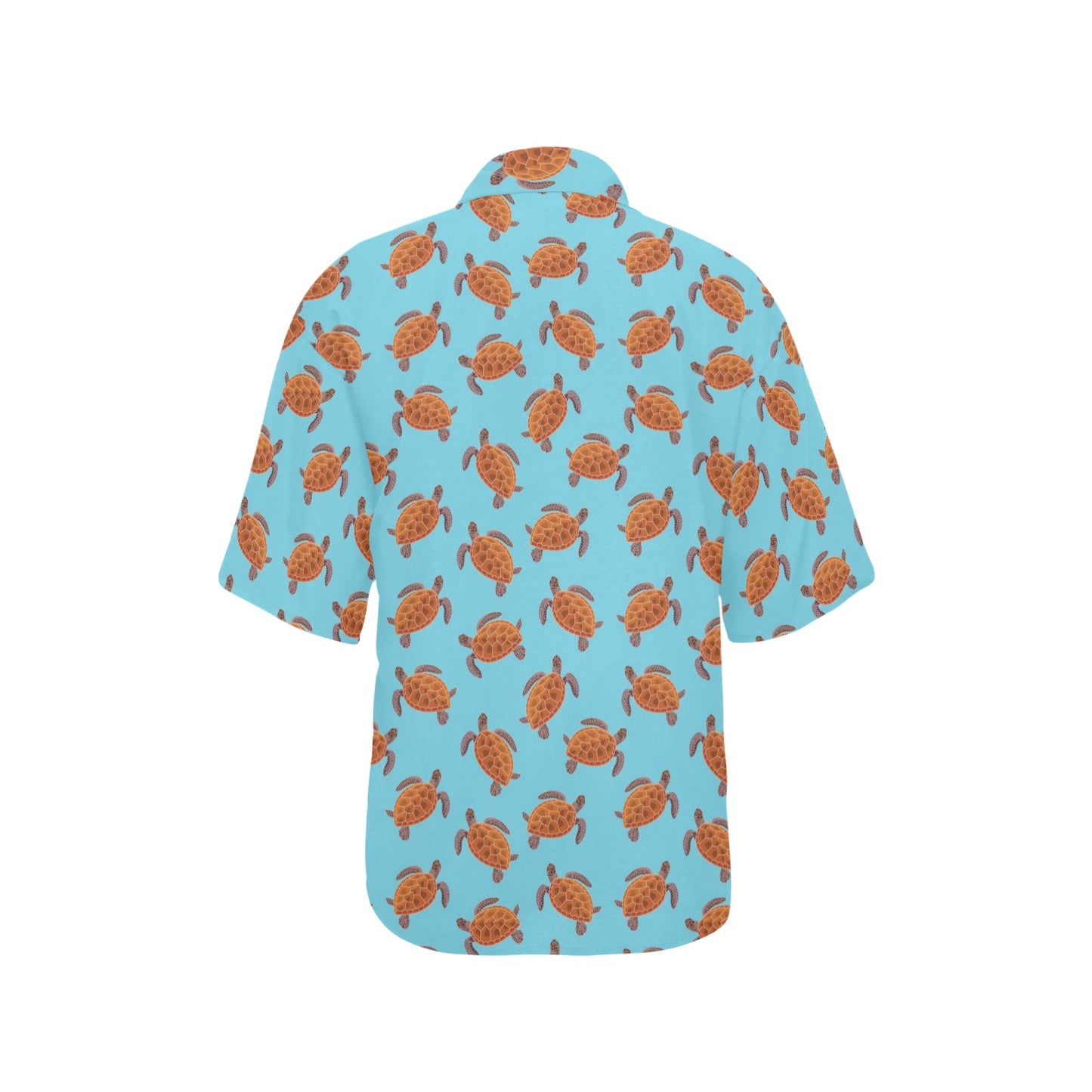 Brow Sea Turtle Print Pattern Women's Hawaiian Shirt