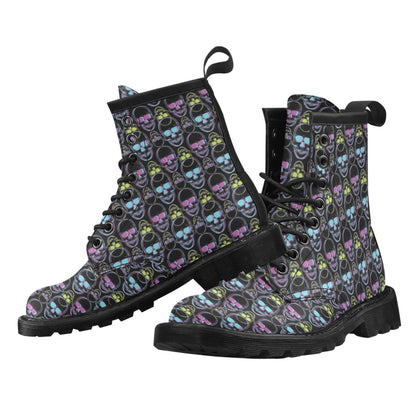 Skull 3D Colorful Print Design LKS309 Women's Boots