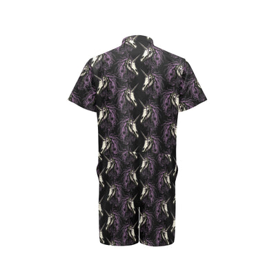 Unicorn Skull head Men's Romper