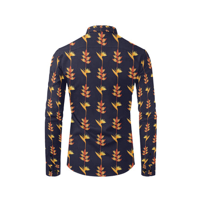 Heliconia Pattern Print Design HL06 Men's Long Sleeve Shirt