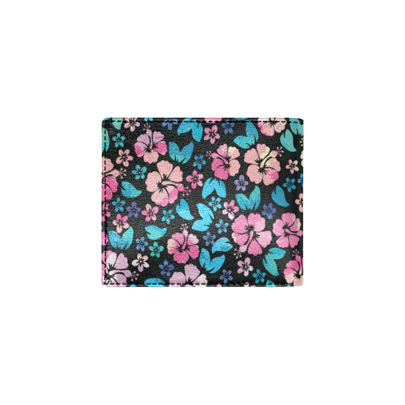 Pink Hibiscus Hawaiian Flower Men's ID Card Wallet