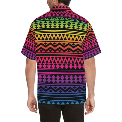 Rainbow Tribal Pattern Print Design A02 Men's Hawaiian Shirt