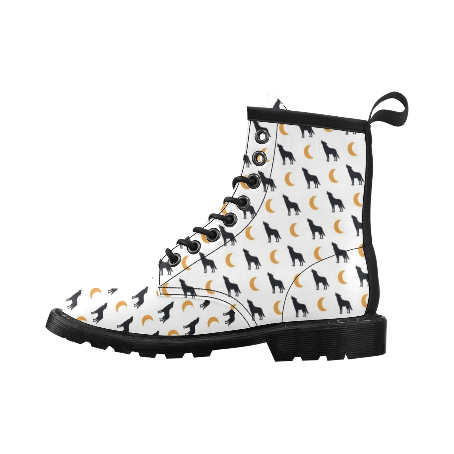 Wolf Moon Print Design LKS302 Women's Boots