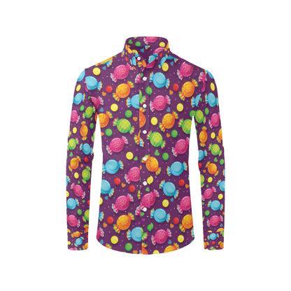 Candy Pattern Print Design CA05 Men's Long Sleeve Shirt